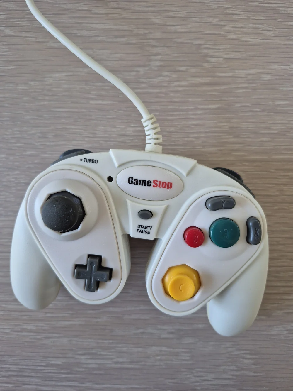 GameStop White Wired Video Game Controller with Multicolor Buttons